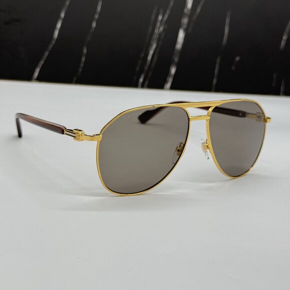 NEW GUCCI GG1220S 002 MEN GOLD/GRAY SUNGLASSES GUCCI - Picture 6 of 9